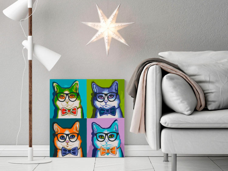 Obraz do malowania po numerach Koty w okularach 107501 additionalImage 2
