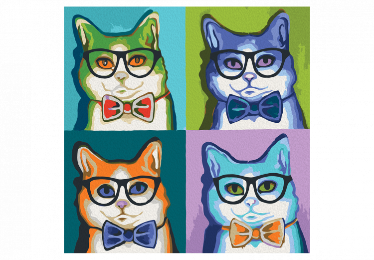 Obraz do malowania po numerach Koty w okularach 107501 additionalImage 7