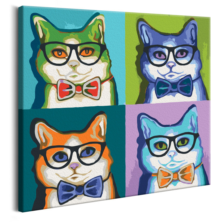 Obraz do malowania po numerach Koty w okularach 107501 additionalImage 5