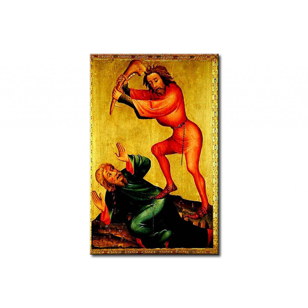 Schilderij  Master Bertram: The Killing Of Abel, Detail From The Grabower Altarpiece