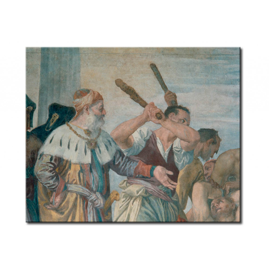 Schilderij  Paolo Veronese: The Martyrdom Of St.Sebastian (Sebastian Is Beaten To Deatn With Clubs)