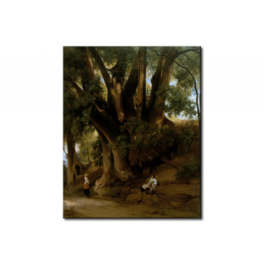 Schilderij  Anselm Feuerbach: Italienische Baumlandschaft