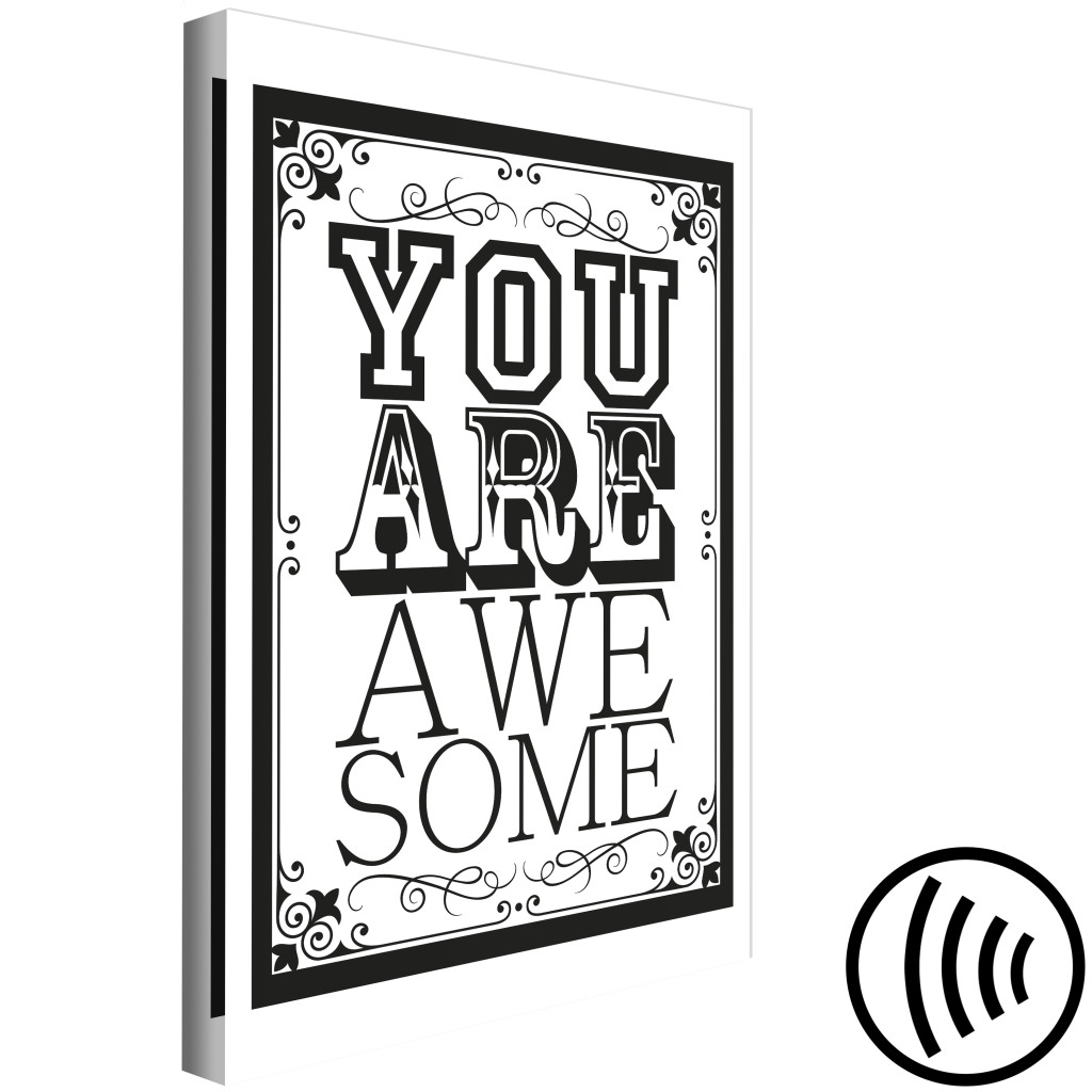Schilderij  Met Inscripties: You Are Awesome (1 Part) Vertical