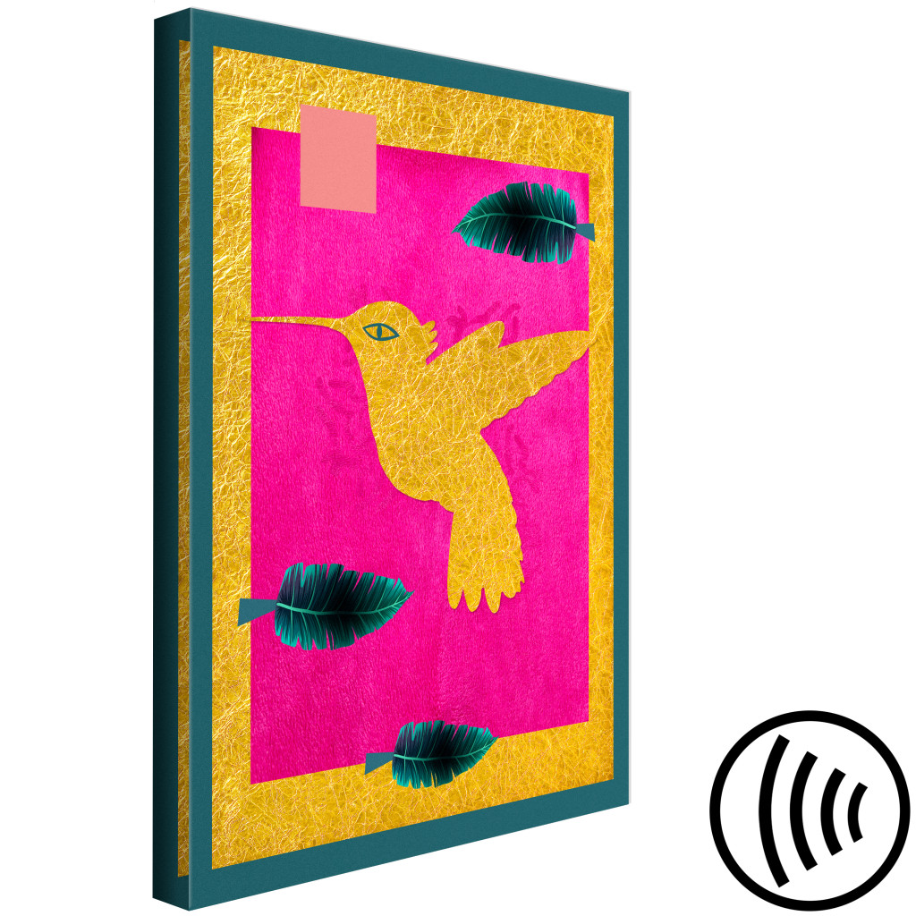 Schilderij  Abstract: Golden Hummingbird (1 Part) Vertical