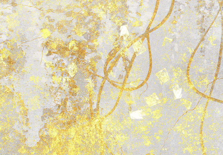 Photo Wallpaper Yellow Cascades - Organic Composition on a Gray Background 137301 additionalImage 3