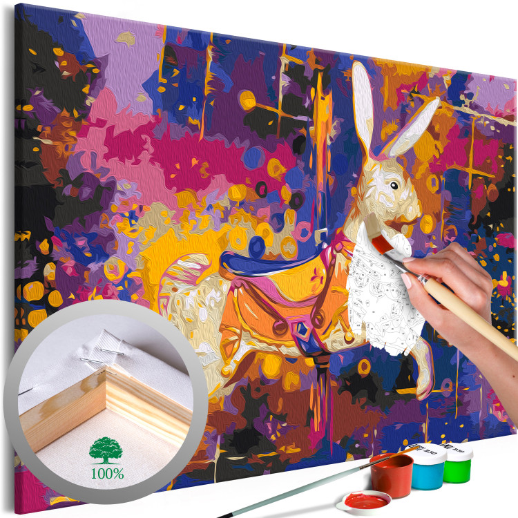 Paint by number Wonderland Rabbit - Artistic Abstraction With a Dressed Animal 144101