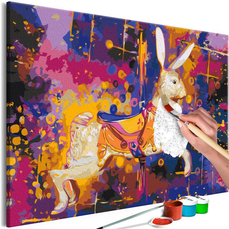 Paint by number Wonderland Rabbit - Artistic Abstraction With a Dressed Animal 144101 additionalImage 3