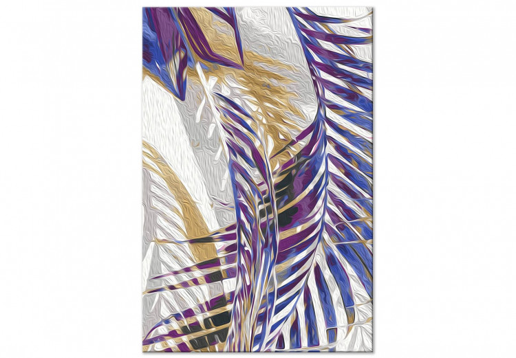 Obraz do malowania po numerach Wietrzny poranek - delikatne fioletowe gałązki palmy na szarym tle 146201 additionalImage 4