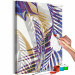 Obraz do malowania po numerach Wietrzny poranek - delikatne fioletowe gałązki palmy na szarym tle 146201 additionalThumb 7