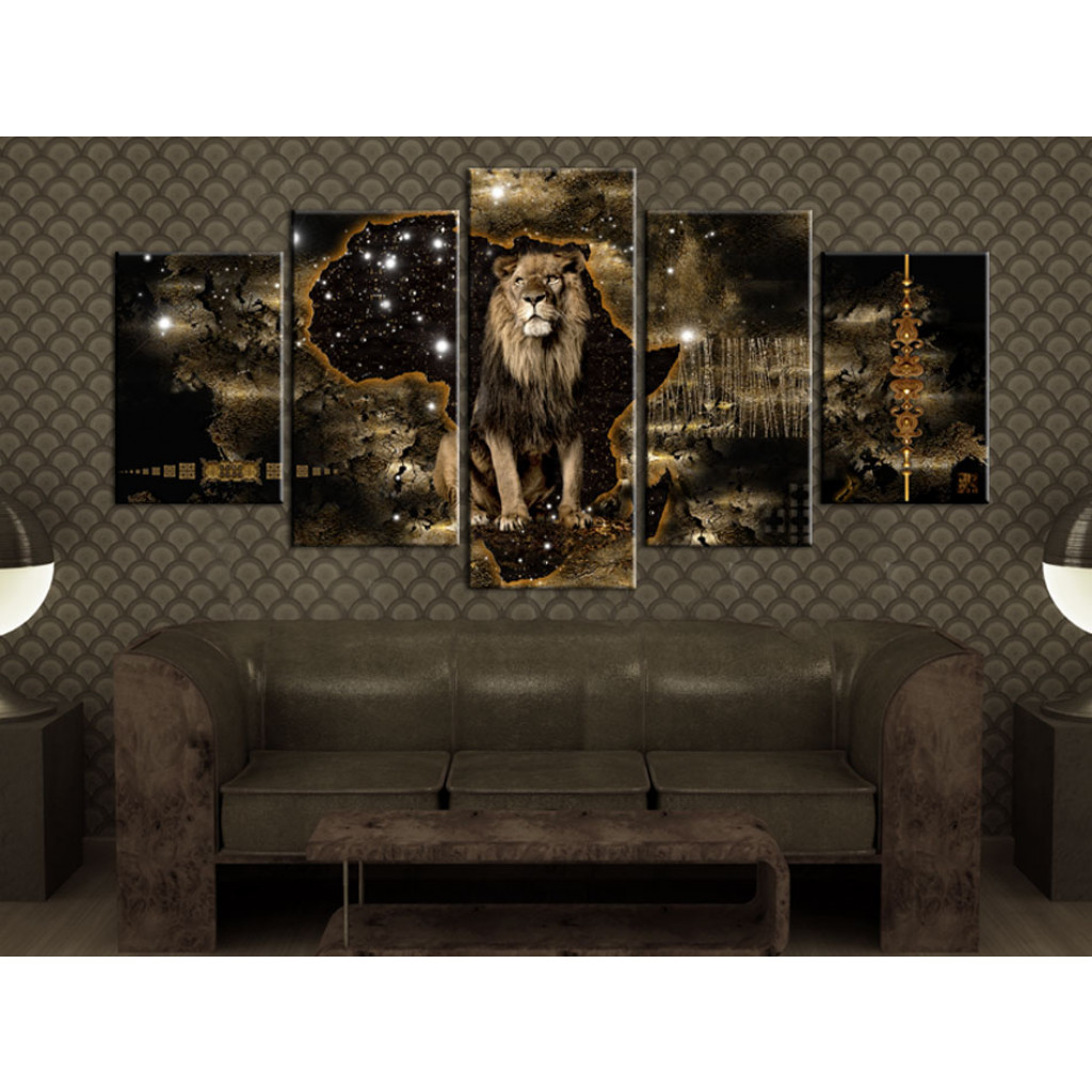 Målning Golden Lion (5 Parts) Wide