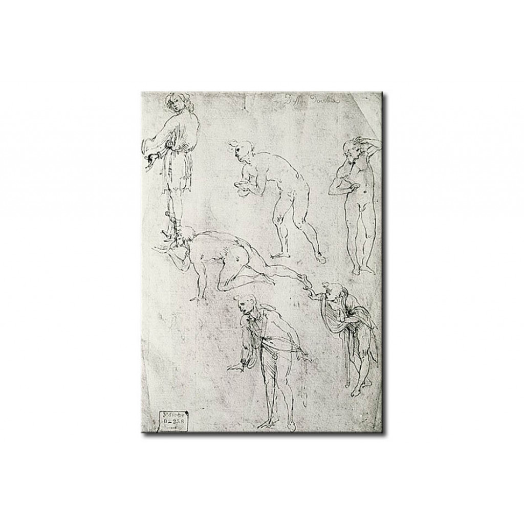 Målning Six Figures, Study For An Epiphany