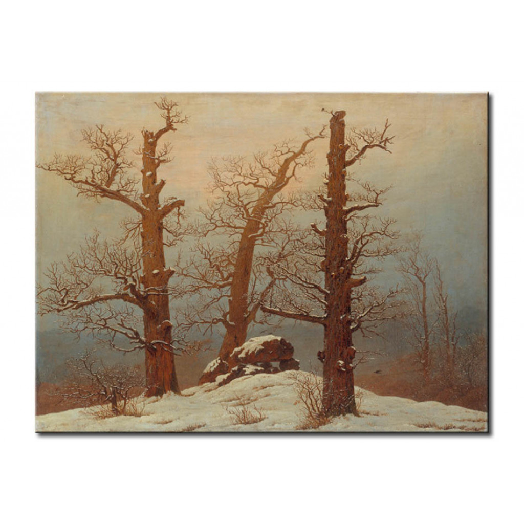Schilderij  Caspar David Friedrich: Megalithic Grave In The Snow