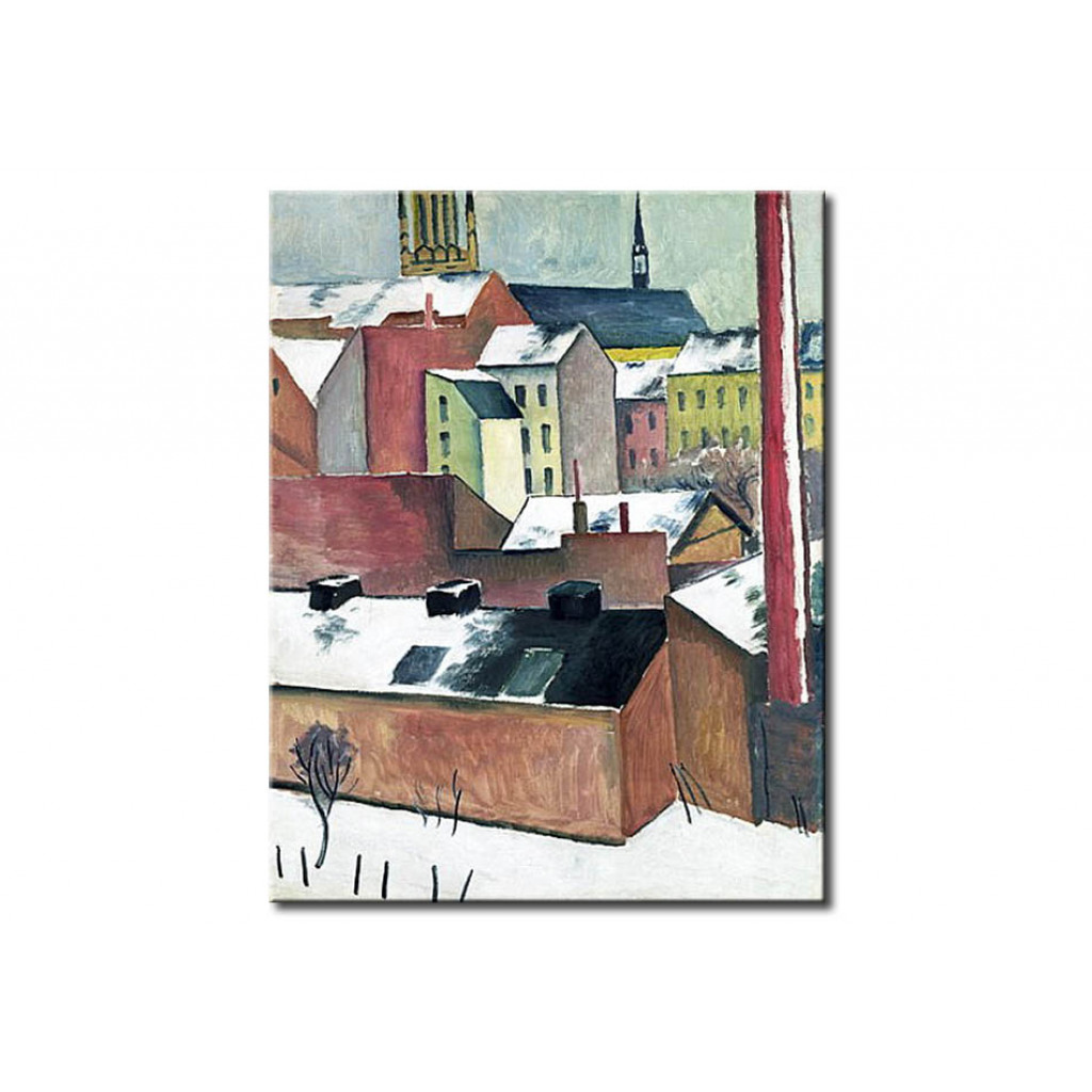 Schilderij  August Macke: The Church Of St Mary In Bonn In Snow