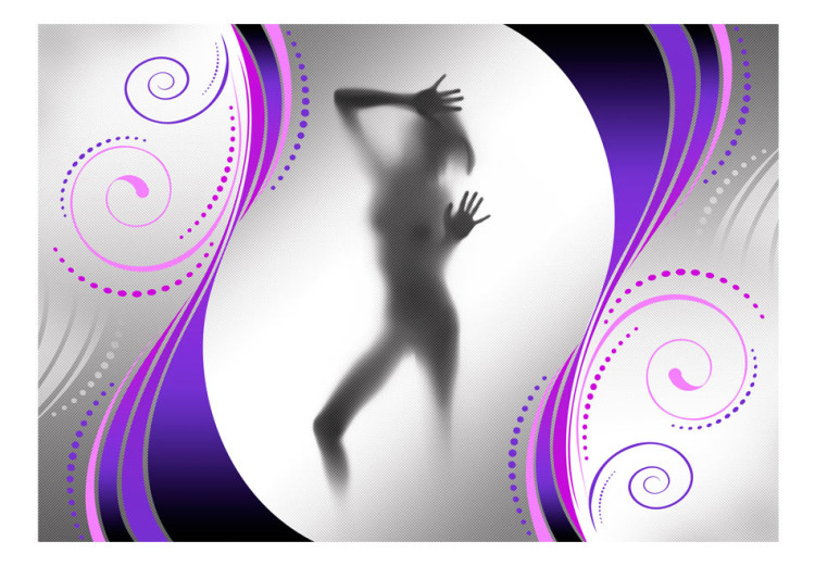 Wall Mural Figure Nude Behind Glass - Silhouette of a female figure against a gray background 61201 additionalImage 1