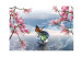 Fototapeta Fantazja z motylem - tło z motylem na kuli na tle morza i magnolią 61301 additionalThumb 1