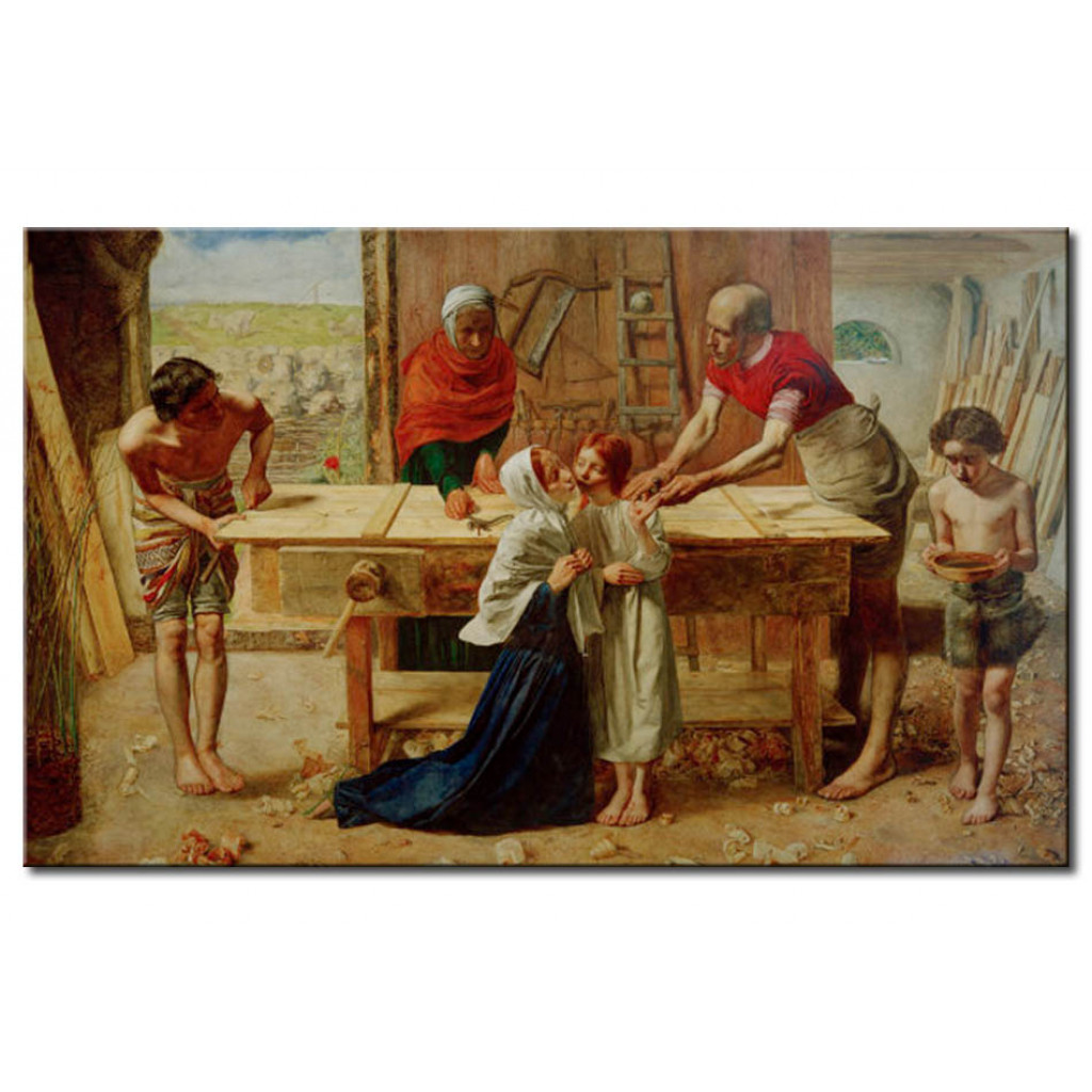 Schilderij  John Everett Millais: Christ In The House Of His Parents' (od. The Carpenter's Shop)