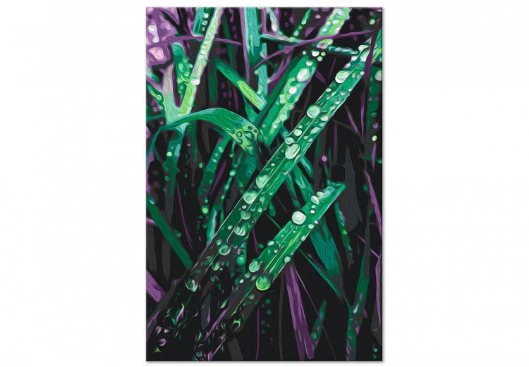 Obraz do malowania po numerach Soczysta natura - długie źdźbła trawy w kolorach zielonym i fioletowym 146211 additionalImage 3