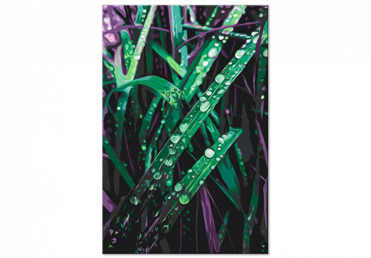 Obraz do malowania po numerach Soczysta natura - długie źdźbła trawy w kolorach zielonym i fioletowym 146211 additionalImage 6