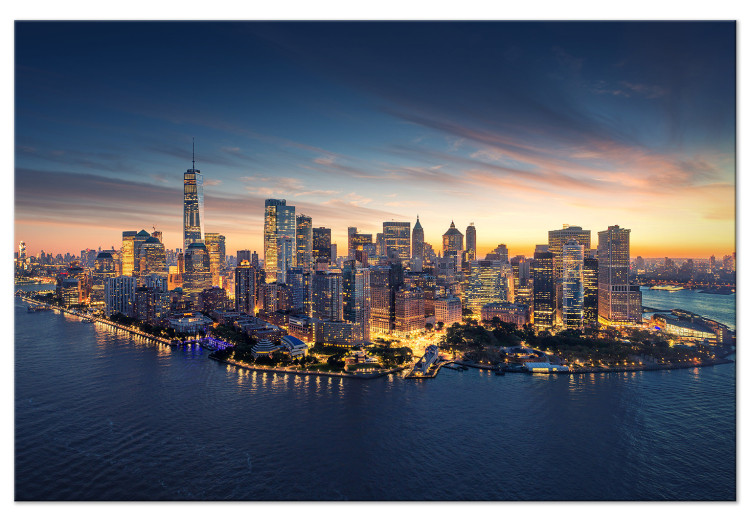 Canvas Print New York Skyscrapers - View of the US Night City in the Colors of Blue 147711