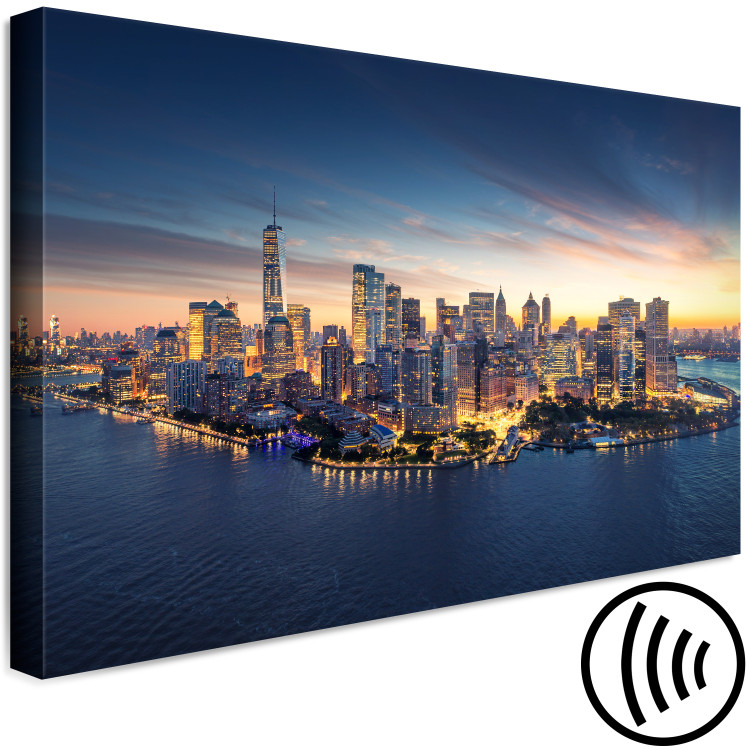 Canvas Print New York Skyscrapers - View of the US Night City in the Colors of Blue 147711 additionalImage 6