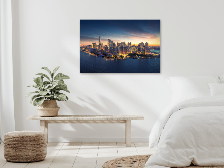 Canvas Print New York Skyscrapers - View of the US Night City in the Colors of Blue 147711 additionalImage 3