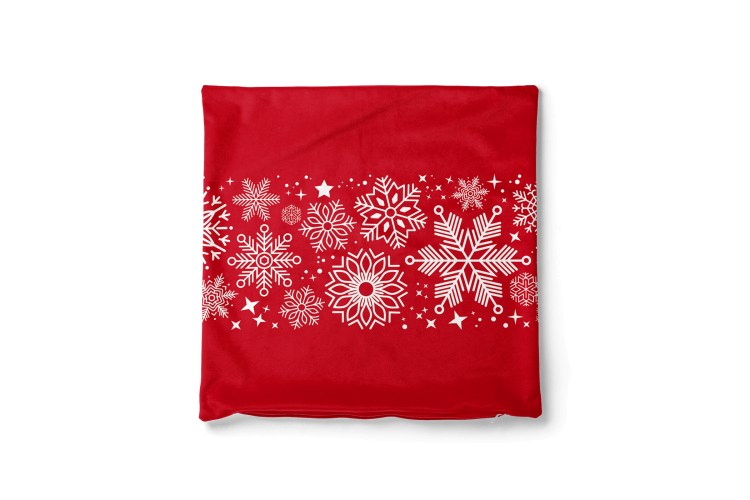 Decorative Velor Pillow Floral stars - white motifs depicted on a red background velour 148511 additionalImage 3