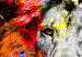 Quadro rotondo Colorful Lion - a Cheerful Royal Variegated Animal on a Gray Background 148611 additionalThumb 4