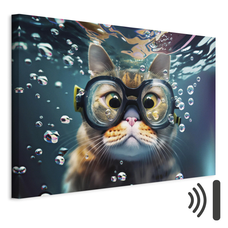 Konst AI Cat - Diving Animal in Goggles Among Bubbles - Horizontal 150211 additionalImage 8