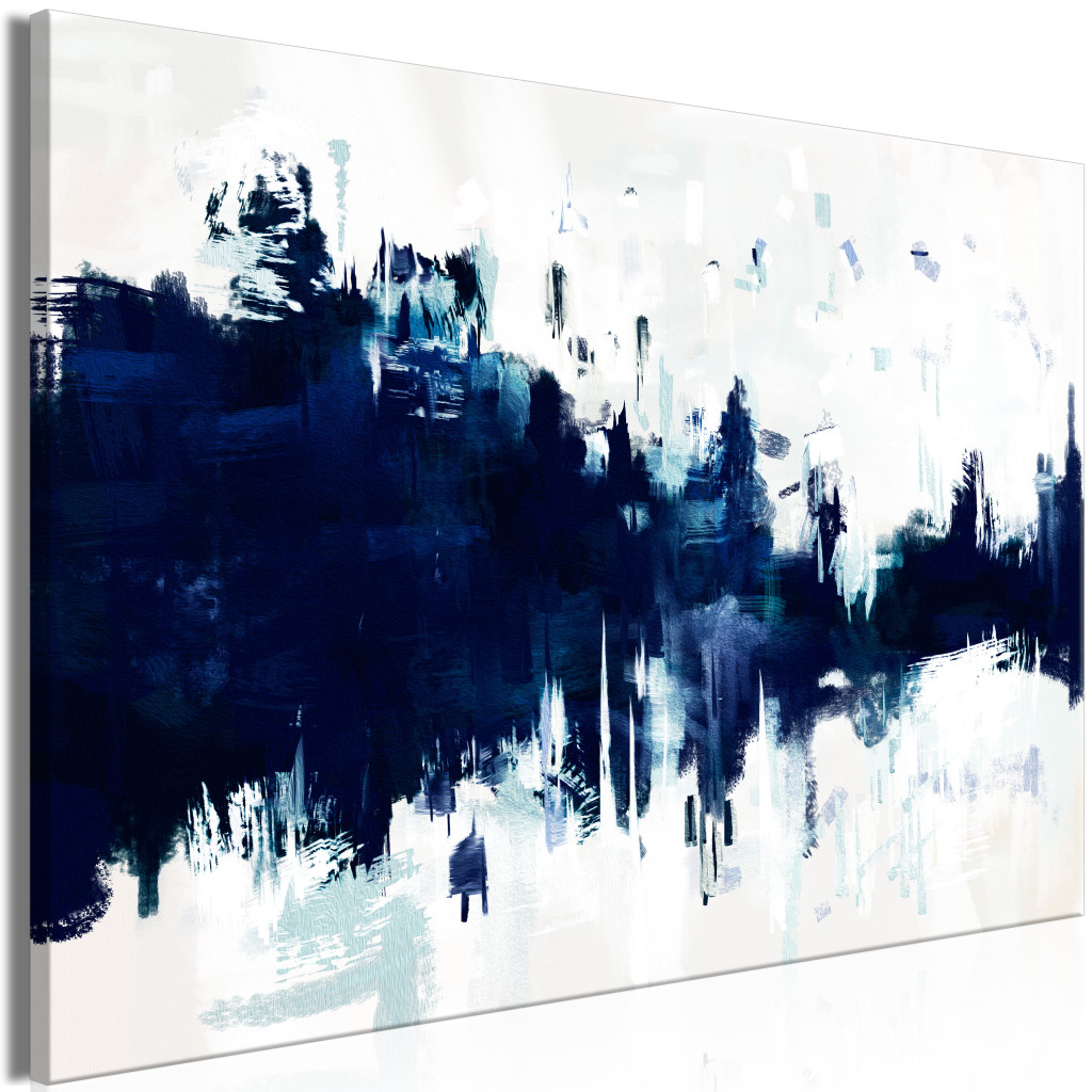 Duży Obraz XXL Błękit W Bieli - Abstrakcja Ze Smugami W Kolorze Klasycznego Błękitu [Large Format]