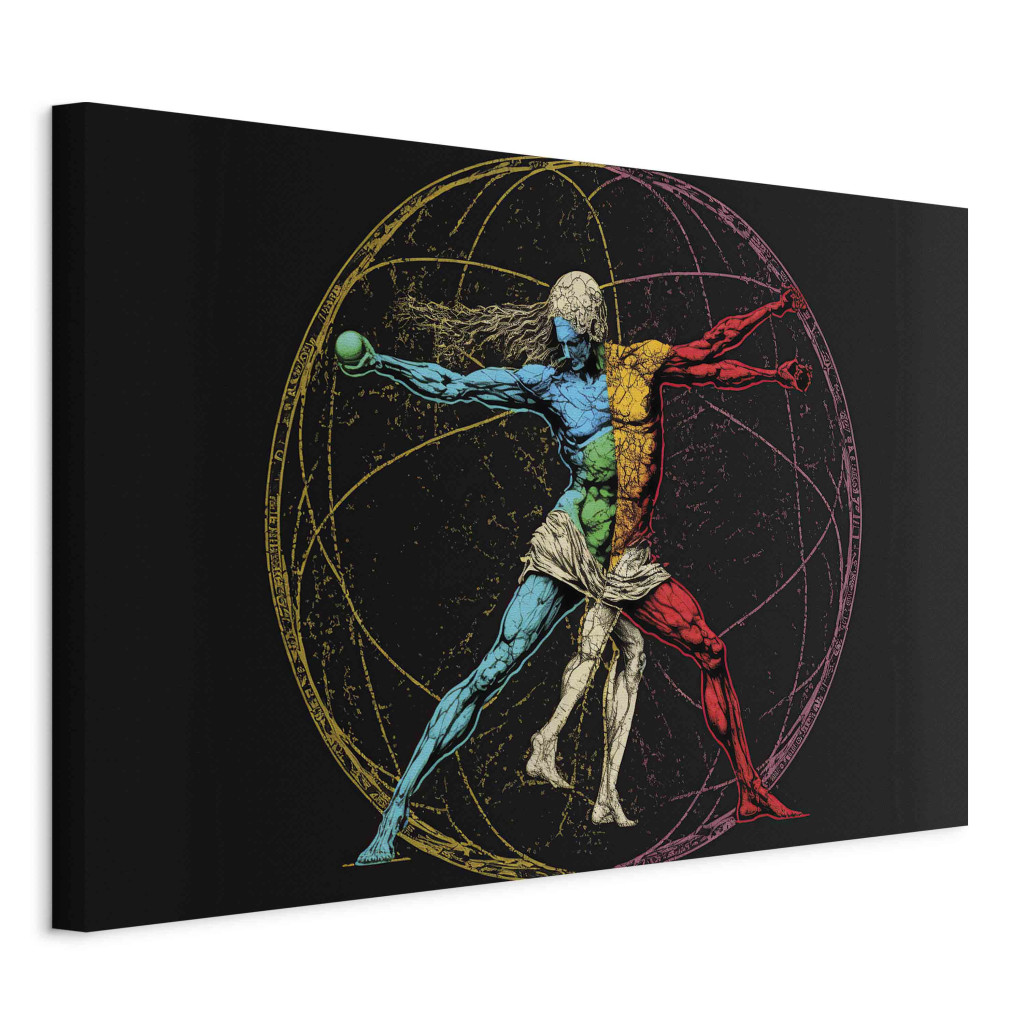 Duży Obraz XXL Sportowiec Witruwiański - Kompozycja Inspirowana Dziełem Da Vinci [Large Format]