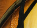Tableau déco Éclipse (5 pièces) - abstraction brune avec cercle jaune et rubans 47711 additionalThumb 2