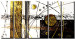 Leinwandbild Wilder Schwung (5-teilig) - Schwarz-weiße Abstraktion in Gold 48211