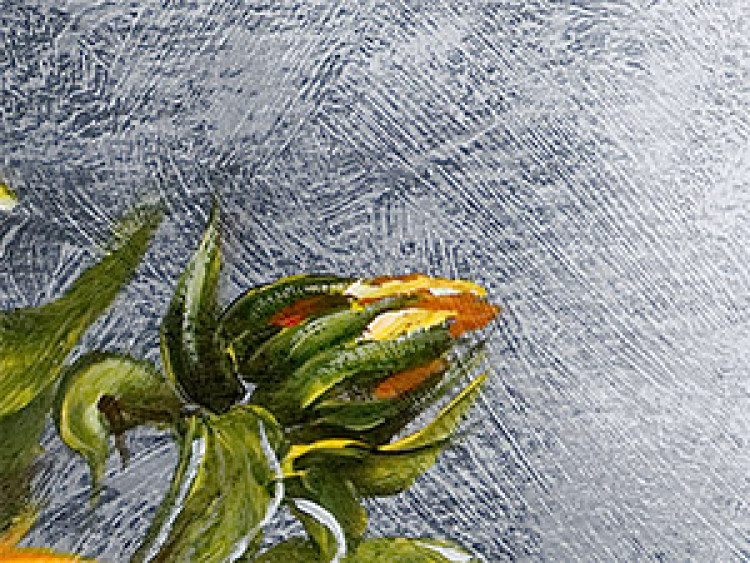 Cuadro Girasoles en jarra (1 pieza) - ramo de flores en fondo gris 48611 additionalImage 3