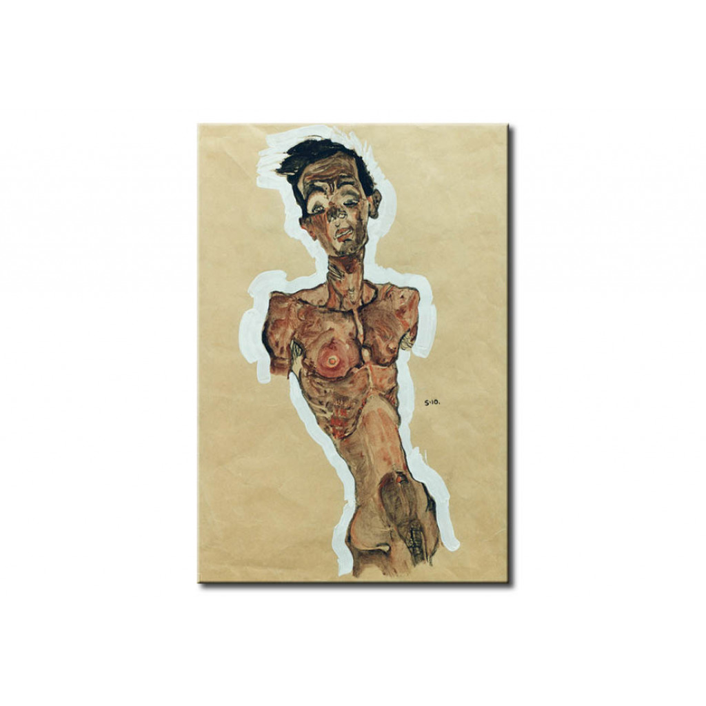 Schilderij  Egon Schiele: Selbstakt