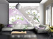 Wall Mural White Orchids - Floral Motif on a Gray Background with Violet Elements 60311