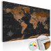 Tablero decorativo en corcho Brown World Map [Cork Map - French Text] 105921
