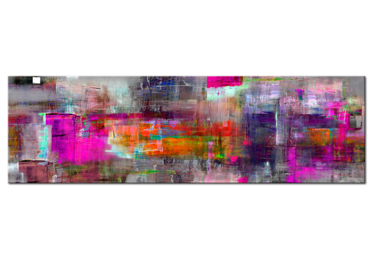 Obraz na płótnie Kolorowa abstrakcja - malownicze miasto ukryte za deszczową szybą auta