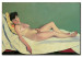 Reprodukcja obrazu Femme nue couchee sur un drap blanc, coussin jaune 111221