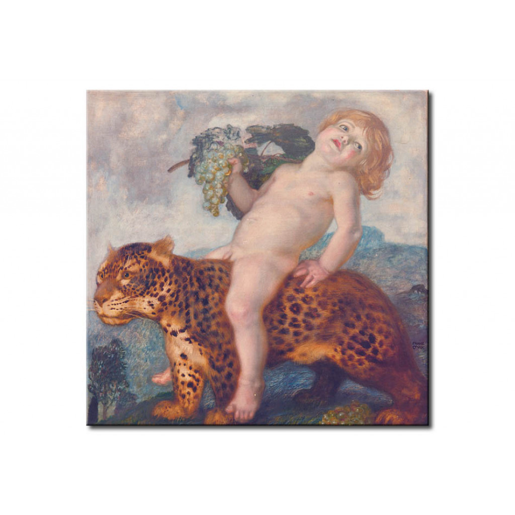 Schilderij  Franz Von Stuck: Boy Bacchus On A Panther
