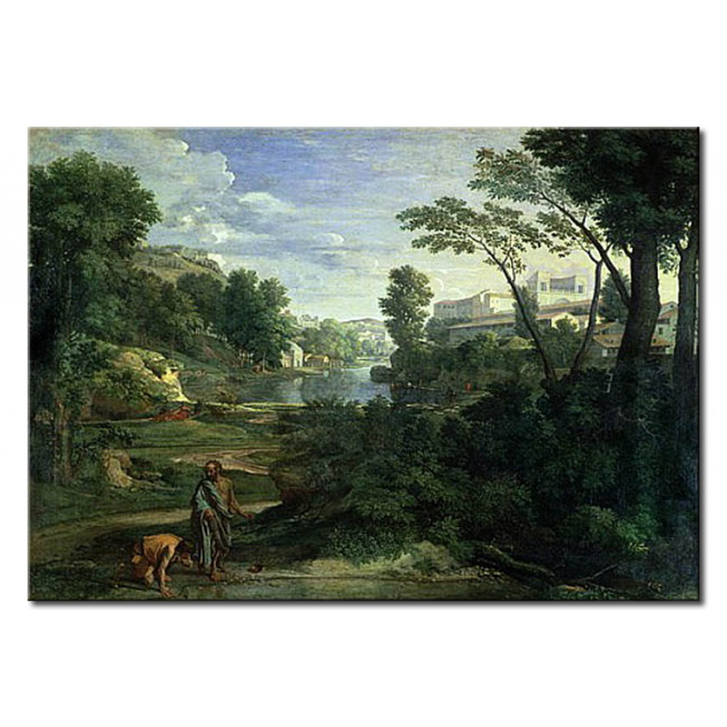 Schilderij  Nicolas Poussin: Landscape With Diogenes