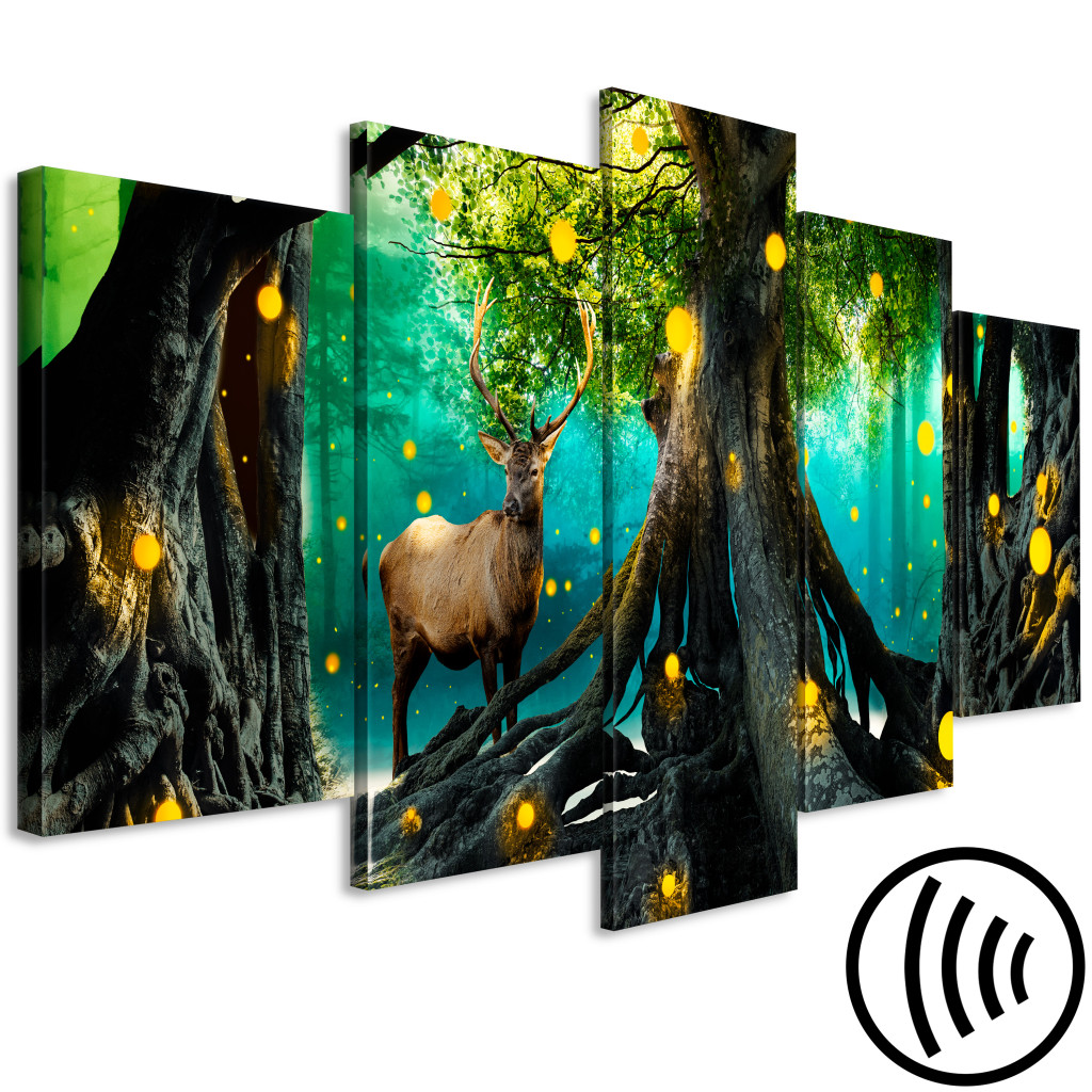 Schilderij  Bos: Enchanted Forest (5 Parts) Wide