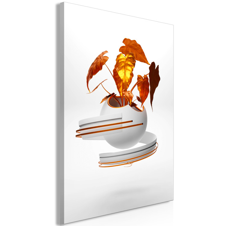 Canvas Print Copper Leaves (1 Part) Vertical 126121 additionalImage 2