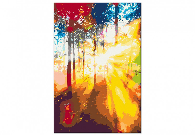 Obraz do malowania po numerach Słoneczny podmuch - promienie słoneczne przenikające przez drzewa 144621 additionalImage 4