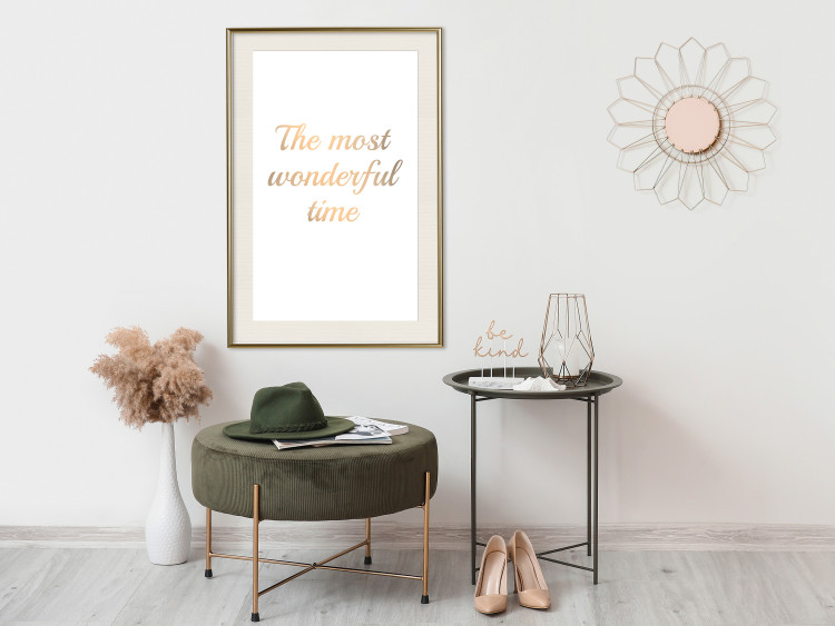 Poster The Most Wonderful Time - Inscription on a White Background, Golden Sentence 146321 additionalImage 16