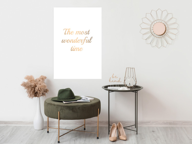 Poster The Most Wonderful Time - Inscription on a White Background, Golden Sentence 146321 additionalImage 9