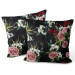 Sammets kudda Simple beauty - vintage style rose flower design on black background 147121 additionalThumb 3