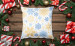 Decorative Velor Pillow Christmas composition - stars, dots and twigs on a light background 148521 additionalThumb 2