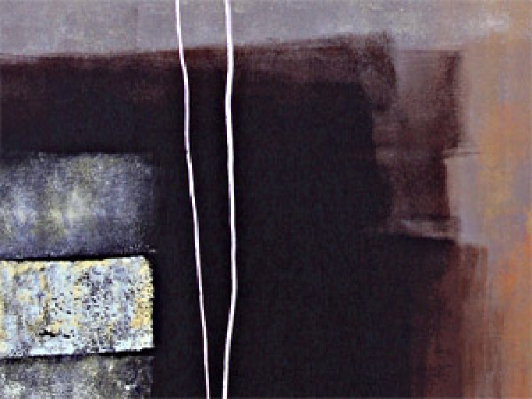 Cadre moderne Abstraction s'estompante (1 pièce) - figures géométriques et fond gris 48121 additionalImage 2