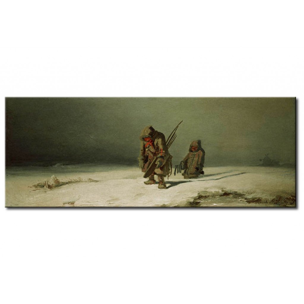 Schilderij  Carl Spitzweg: Polargegend (Die Eskimos)