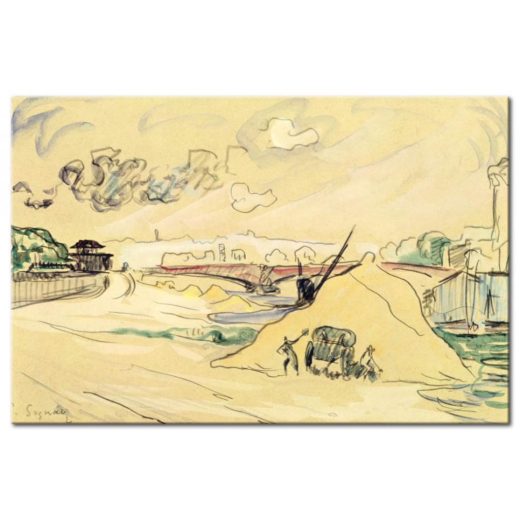Schilderij  Paul Signac: The Pile Of Sand, Bercy